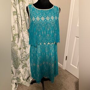 Kenzie lace turquoise dress